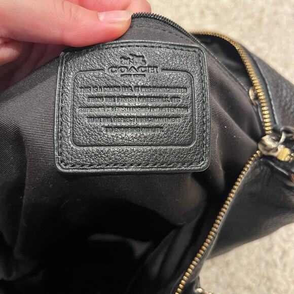 Coach Kelsey Leather Tote Bag Black Purse Top Handle Missing Long Strap - Picture 6 of 8